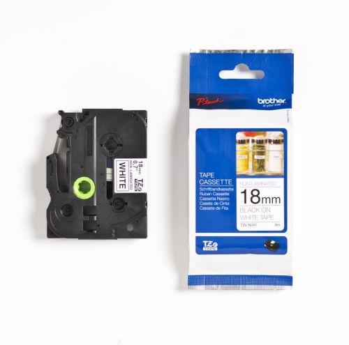 Taśma do drukarki etykiet Brother TZEN241 18mm Czarny na Białym - obrazek 4