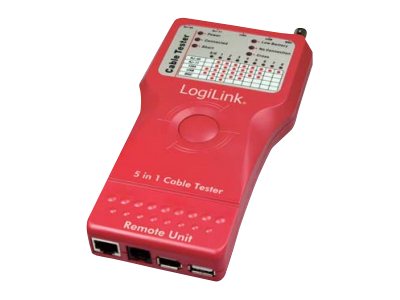 Tester okablowania  RJ45, RJ11, USB, FireWire  LogiLink