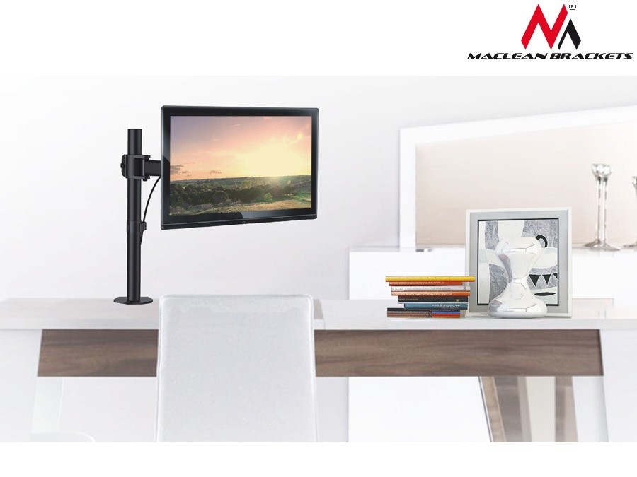 Uchwyt do mocowania LCD 13" - 27" - 8 Kg  Biurkowy  uchylny; obrotowy  Maclean - obrazek 5