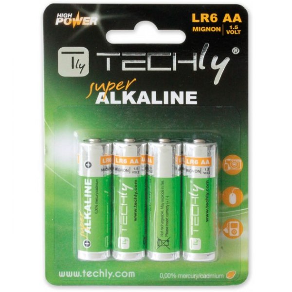 Bateria Alkaliczna AA  4 szt.  Techly