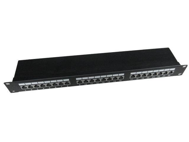 Patchpanel 19" 1U 24 Porty Kat.5e FTP z funkcją organizacji kabli Czarny Gembird - obrazek 4