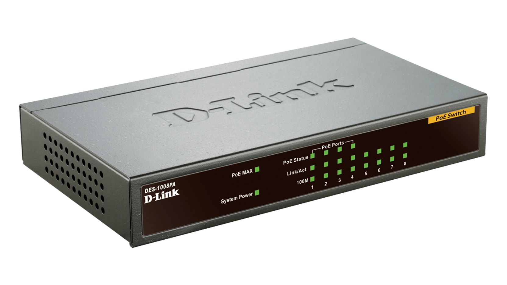 Switch D-Link DES-1008PA  8x10/100 MB/s  PoE