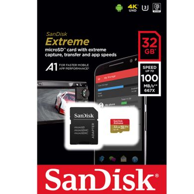 - karta pamieci MicroSD 32GB SDHC SanDisk Extreme + Adapter SD! 100MB/60MB - obrazek 2