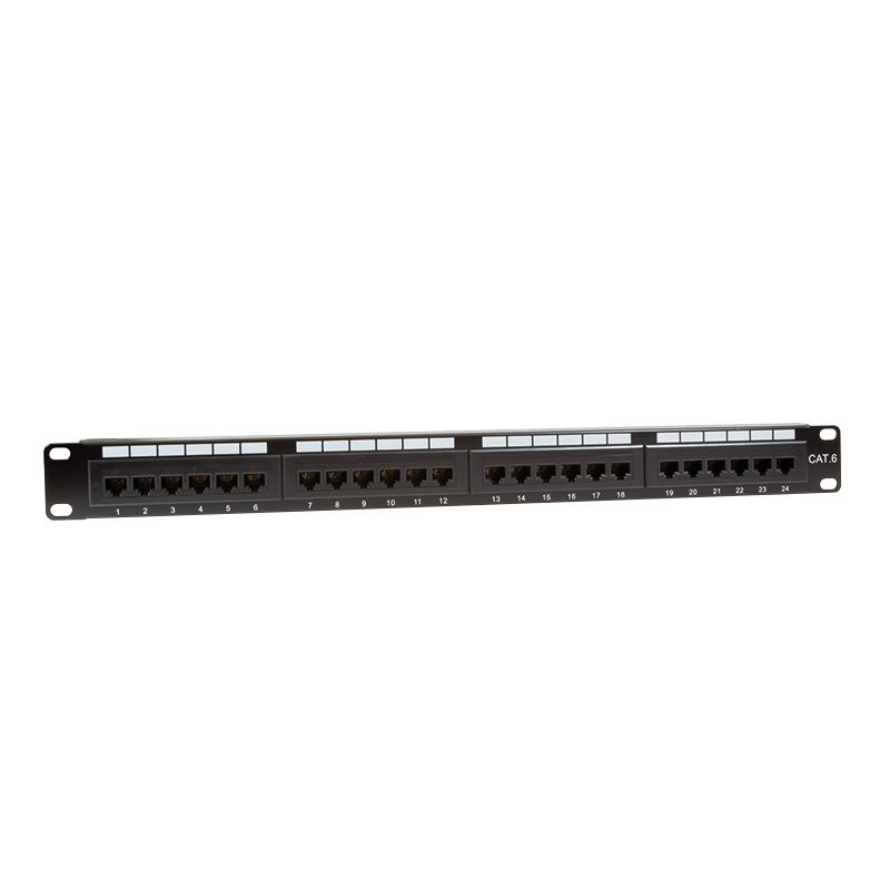 Patchpanel 19" 1U 24 porty kat. 6 UTP Czarny - obrazek 2