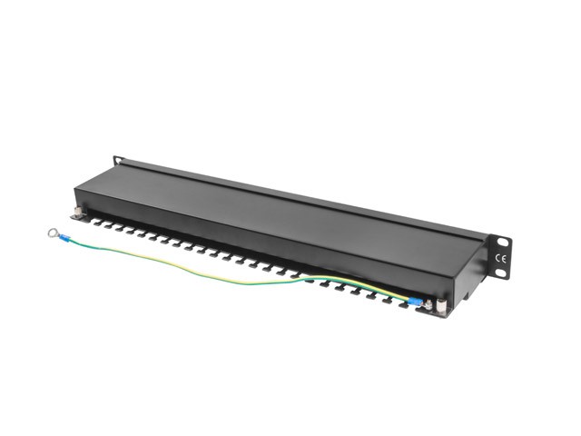 Patchpanel 19" 1U 24 porty kat. 5e ekranowany Czarny Lanberg - obrazek 4
