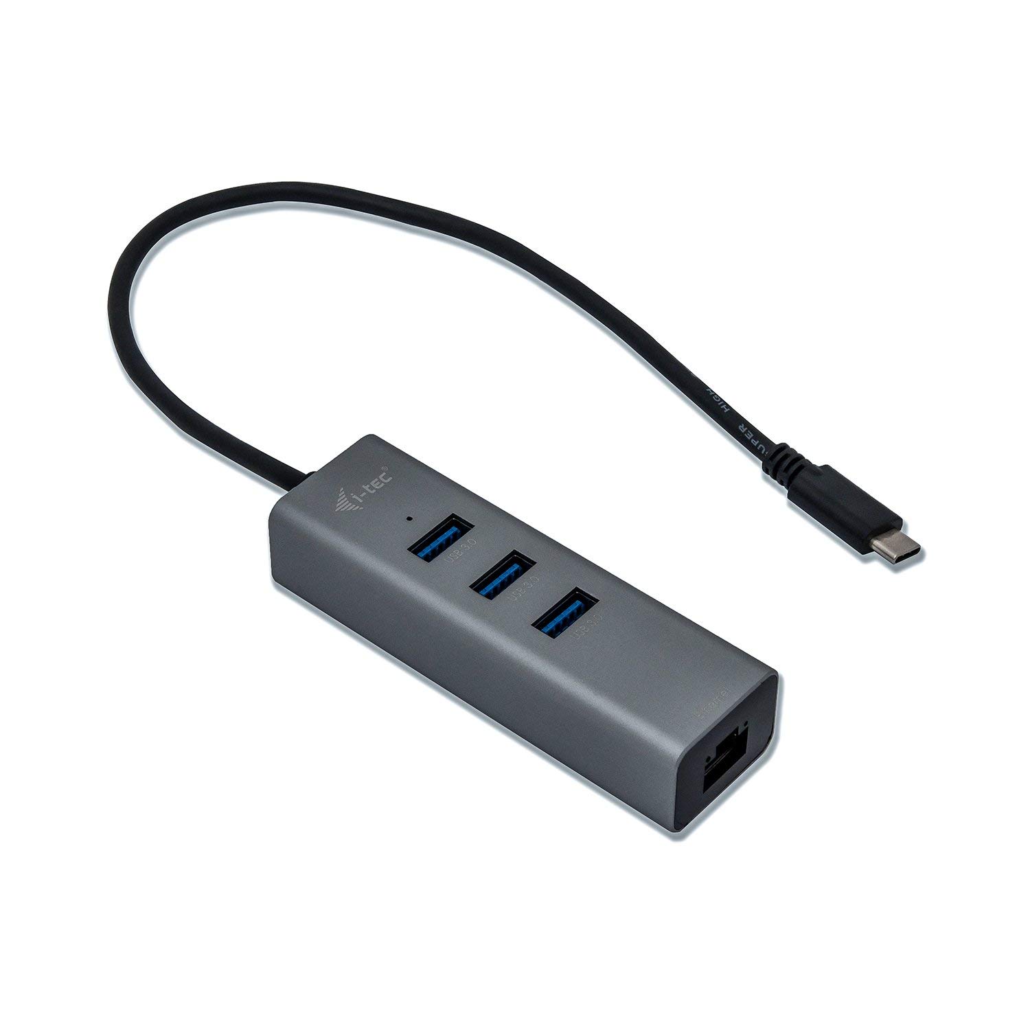 Karta sieciowa USB-C LAN Gigabit Ethernet 10/100/1000 Mb/s RJ45 + HUB USB 3.0 i-tec - obrazek 2