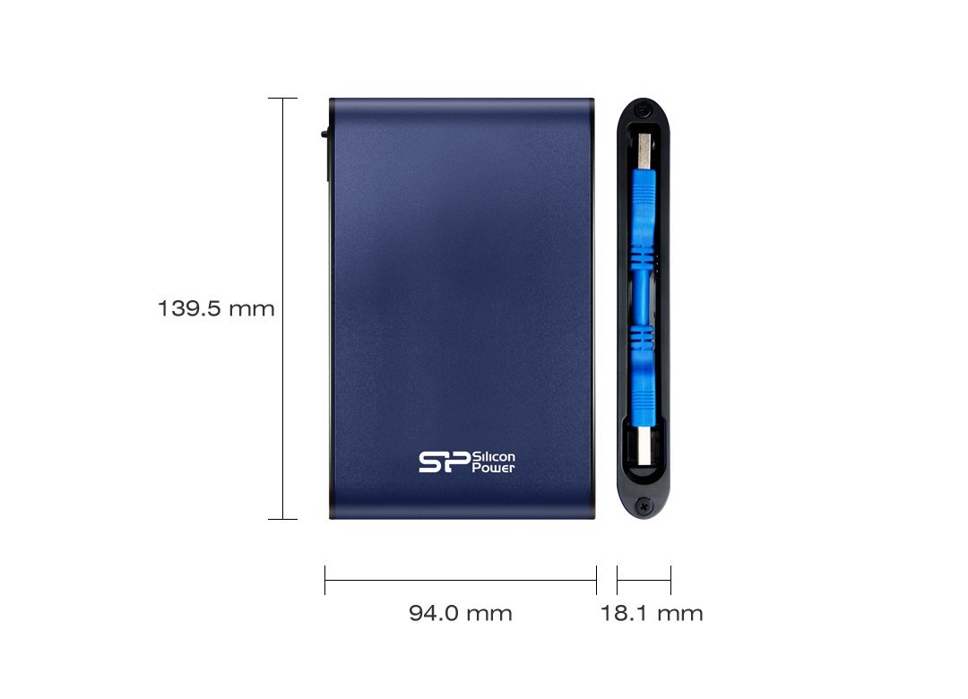 HDD USB 3.0 1TB Silicon Power Armor A80 Czarny - obrazek 4