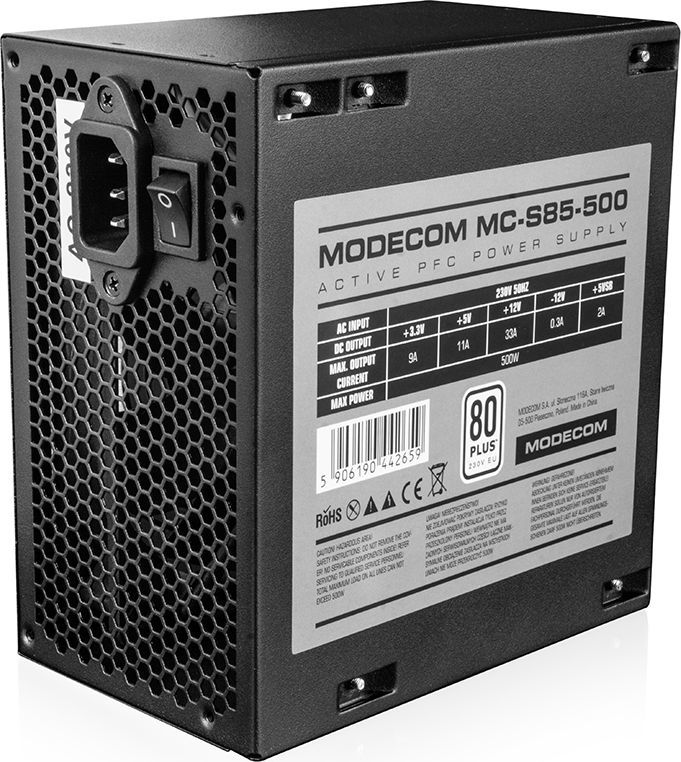 Zasilacz ATX 500W Modecom MC500-85 120mm 80 Plus - obrazek 5