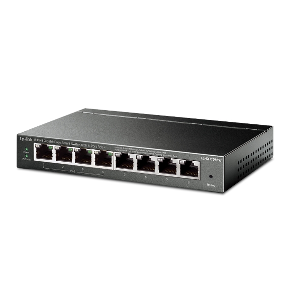 Switch TP-Link TL-SG108PE 8x10/100/1000 MB/s Easy Smart - Metalowa obudowa 4xPoE - obrazek 2