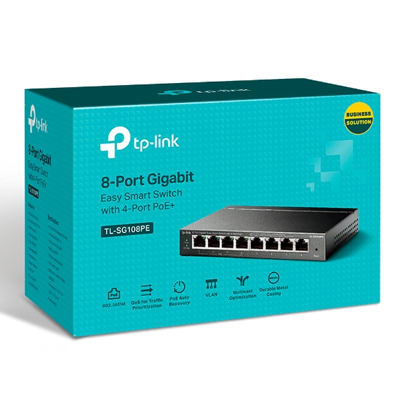 Switch TP-Link TL-SG108PE 8x10/100/1000 MB/s Easy Smart - Metalowa obudowa 4xPoE - obrazek 3