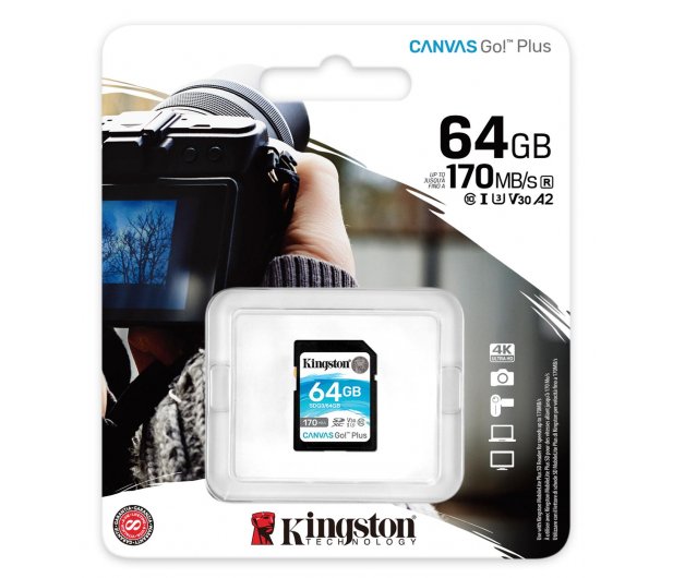 - karta pamieci SD 64GB SDXC Kingston Canvas Go! Plus 170MB/70MB - obrazek 2