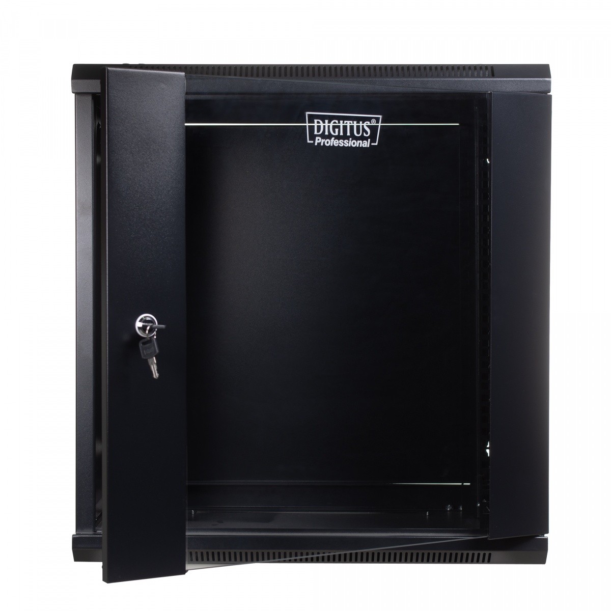 Szafa wisząca rack 19" 12U 600x450mm czarna (przednie drzwi szklane) Digitus - obrazek 3