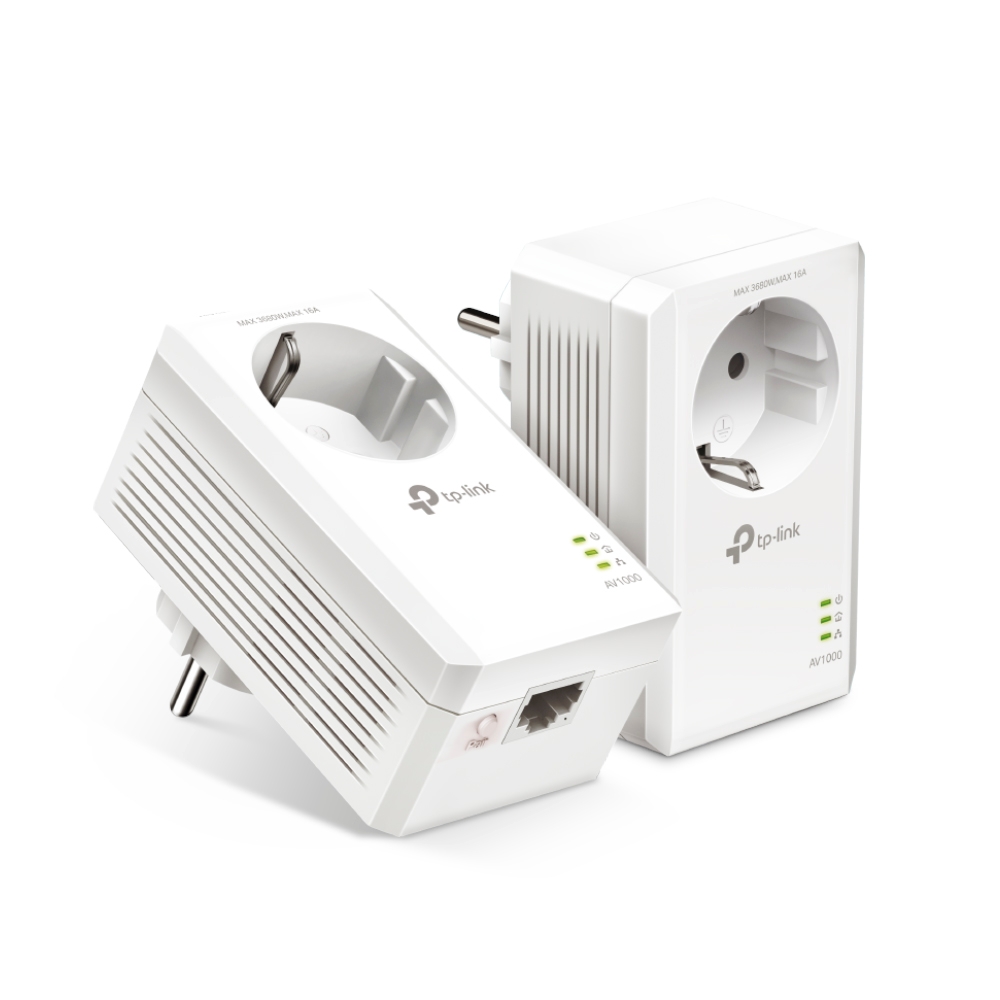 HomePlug TP-Link TL-PA7017P KIT Powerline Adapter PassThrough Gigabit StarterKit AV1000