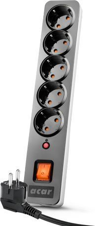 Listwa zasilająca Acar X5  5 gniazd  3.0 m  Czarna
