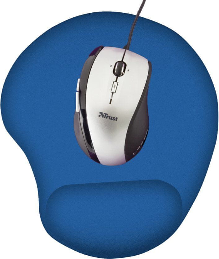 Podkładka pod mysz z żelową podpórką na nadgarstek Trust BigFoot Niebieska - obrazek 3