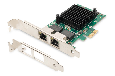 Karta sieciowa PCI-E Digitus Gigabit 10/100/1000 Mb/s 2 x RJ45
