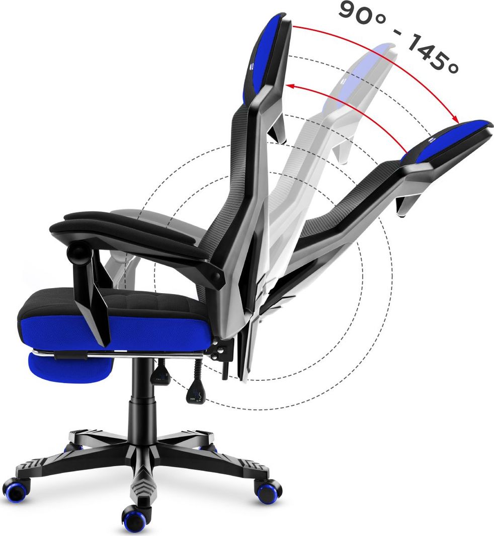 Fotel dla graczy Huzaro Combat 3.0 Czarno - niebieski - obrazek 3
