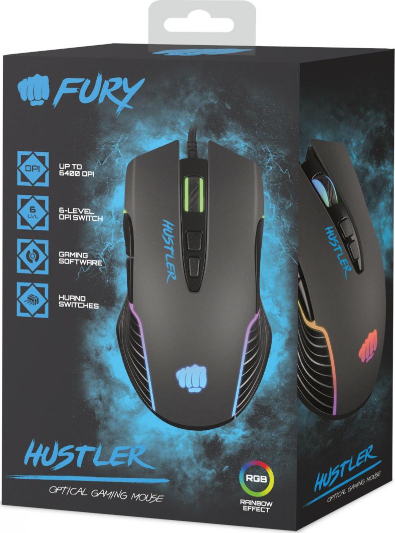 Mysz Fury Hustler 6400 DPI RGB - obrazek 2
