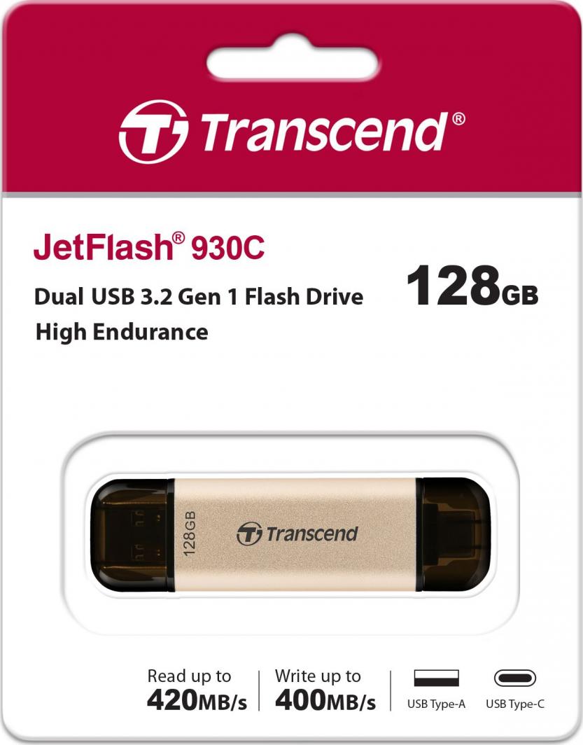 Flashdrive 128GB USB 3.2 Type-C USB-A Transcend JetFlash 930C - obrazek 3