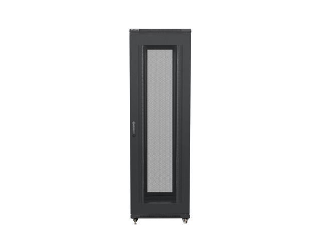 Szafa stojąca rack 19" 42U 800x800mm czarna (drzwi przednie perforowane) Lanberg - obrazek 2
