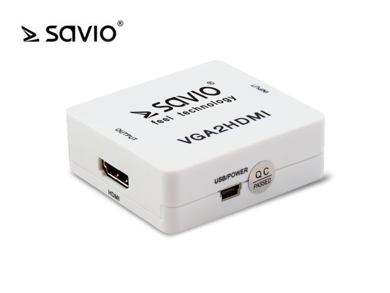 Adapter VGA męski do HDMI żeński z Audio Savio - obrazek 2