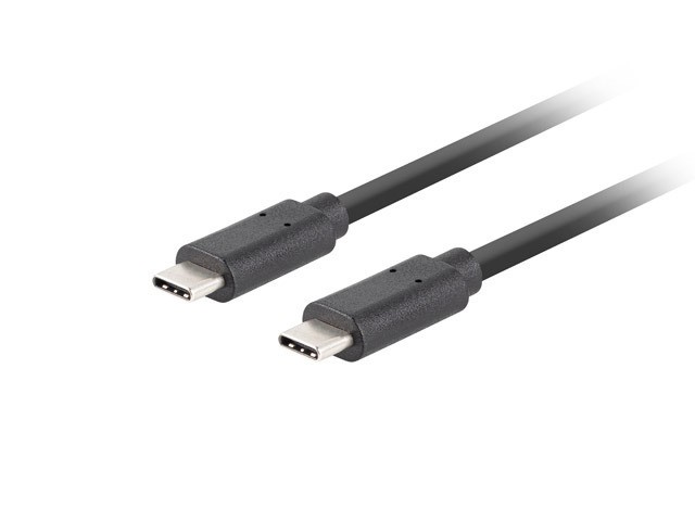 Kabel USB Type-C  0.5 m  Lanberg 100W 4K   Czarny