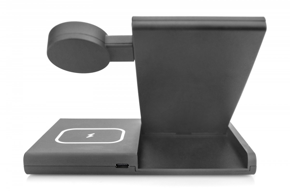 Stacja ładująca bezprzewodowa Digitus 3w1 składana 15W MagSafe + Qi 1m USB Czarna - obrazek 3