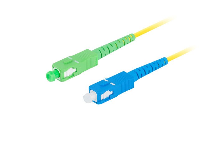 Patchcord światłowodowy Sm Sc/Apc-Sc/Upc Simplex 3.0mm 2.0m Żółty Lanberg