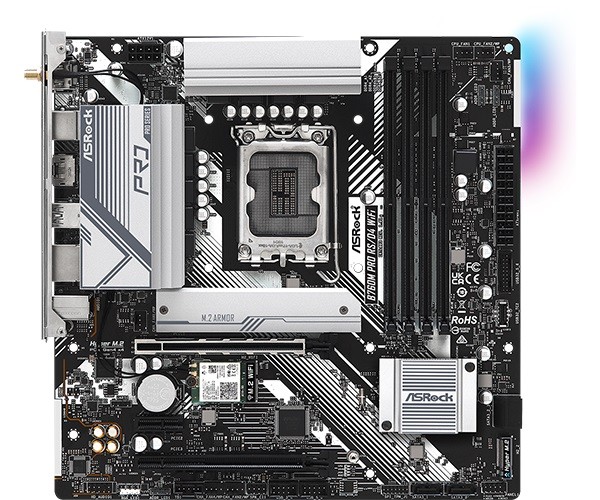 Płyta Socket LGA1700 ASRock B760M PRO RS/D4 WIFI - obrazek 2