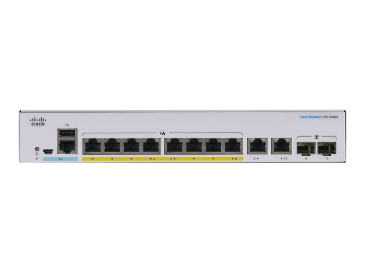 Switch Cisco CBS250-8P-E-2G Smart 8-port Gigabit PoE 2x1G SFP - obrazek 2