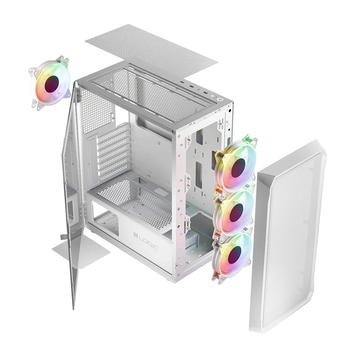 Obudowa Logic Portos ARGB MIDI Biała - obrazek 5