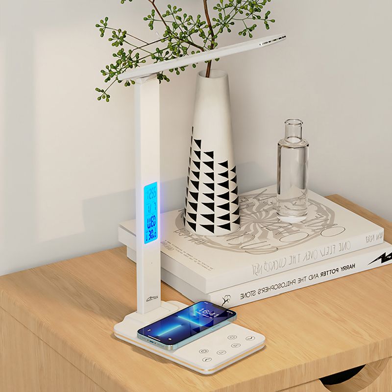 Lampka biurkowa Media-Tech z wbudowaną bezprzewodową ładowarką Biała - obrazek 5