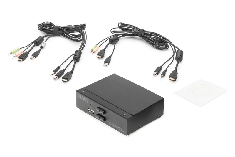 Przełącznik KVM Digitus 2 portowy HDMI, 4K 30Hz