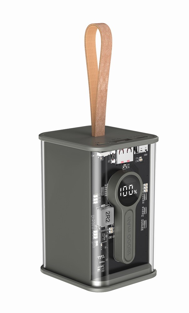 PowerBank Gembird 18000mAh QC3.0 Czarny - obrazek 3