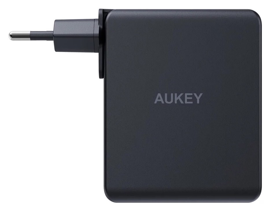 Ładowarka sieciowa USB GaN 170W 2 x USB Type-C + 1 x USB A PD Aukey Czarna - obrazek 3