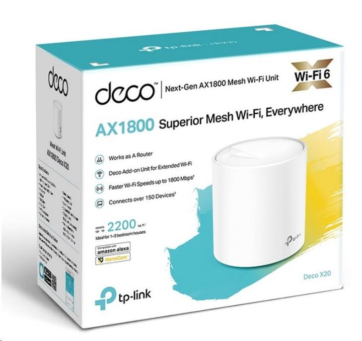 Domowy system Wi-Fi 6 Mesh AX1800 TP-Link Deco X20 1-Pack - obrazek 2