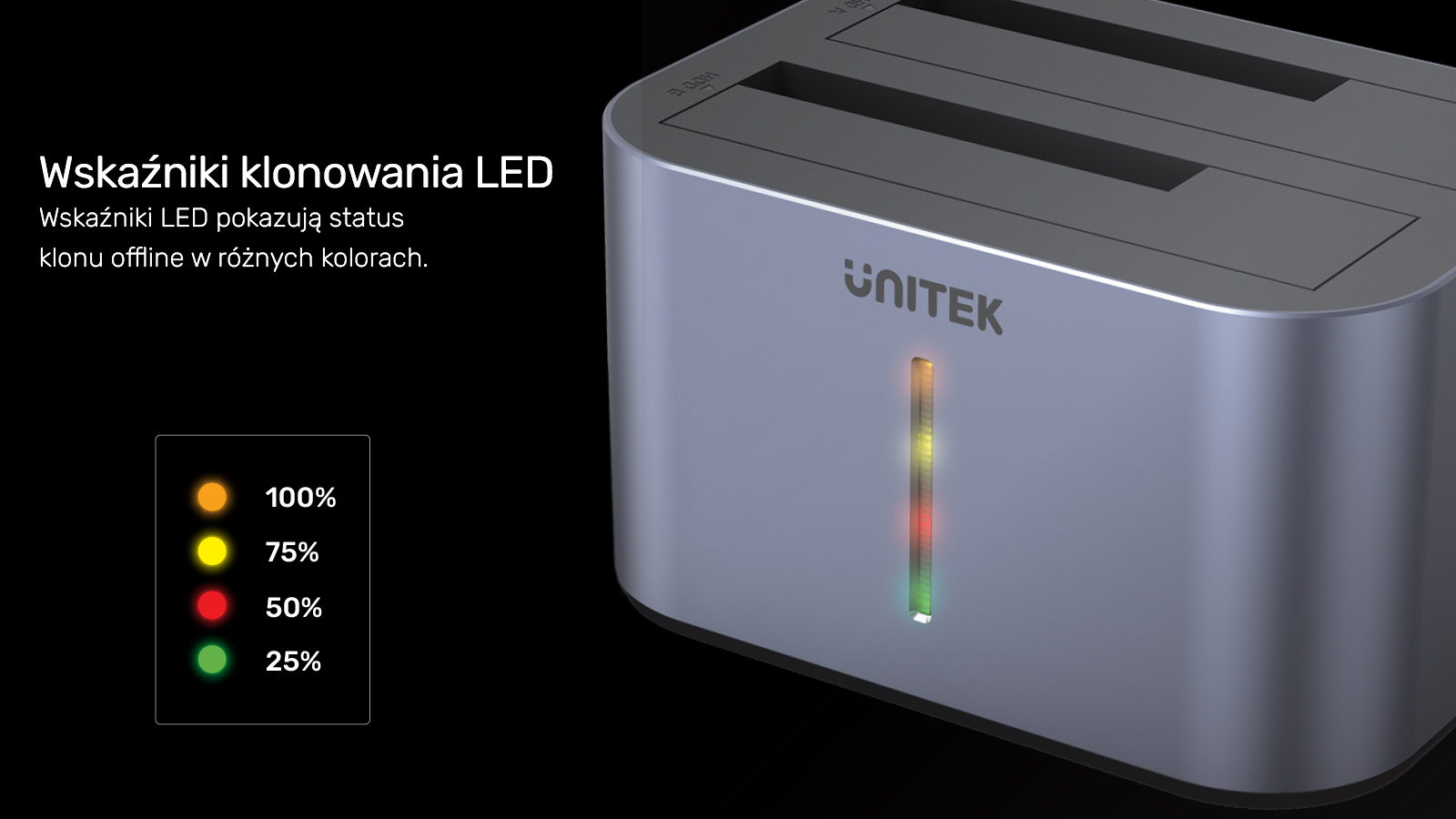 Stacja dokująca dla dysków HDD 2.5 i 3.5 USB 3.0 Stacja klonująca Unitek - obrazek 2