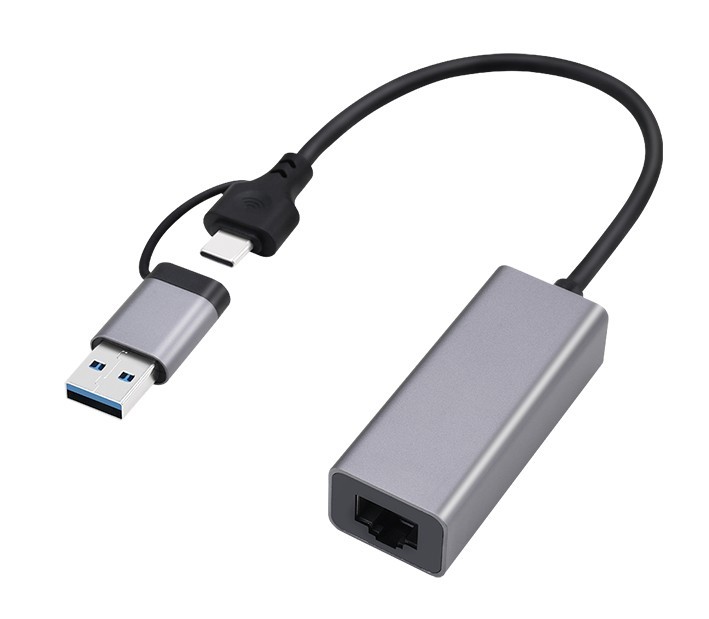 Karta sieciowa USB-C/USB-A LAN Gigabit Ethernet 10/100/1000 Mb/s RJ45  Gembird