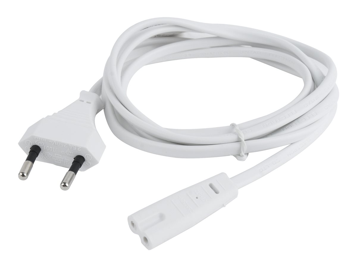 Kabel zasilający do laptopa 2 - pinowy 1.8 m Gembird Biały - obrazek 2