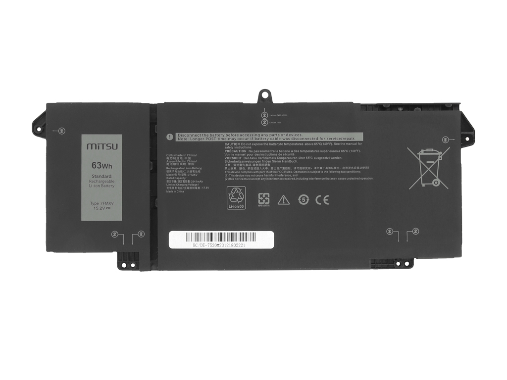 Bateria do laptopa Dell Latitude 5320, 7320, 7520 15.2 V 4144 mAh - obrazek 2