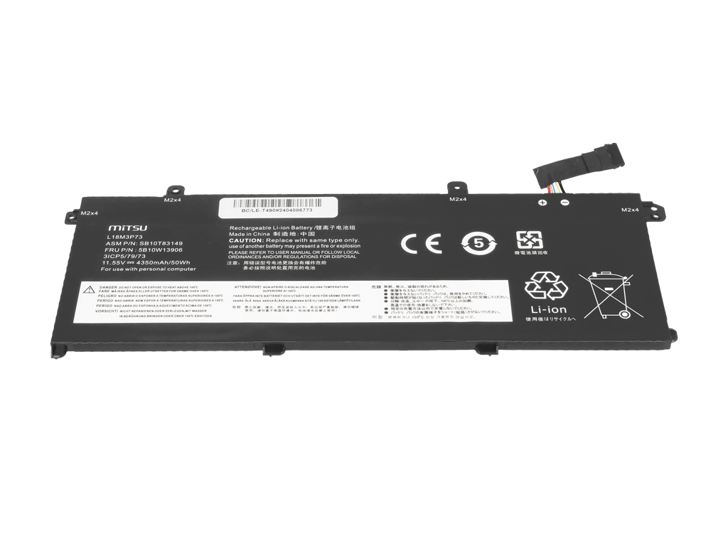 Bateria do laptopa Lenovo ThinkPad T490, T495, P43s, P14s 11.55V 4350mAh - obrazek 2