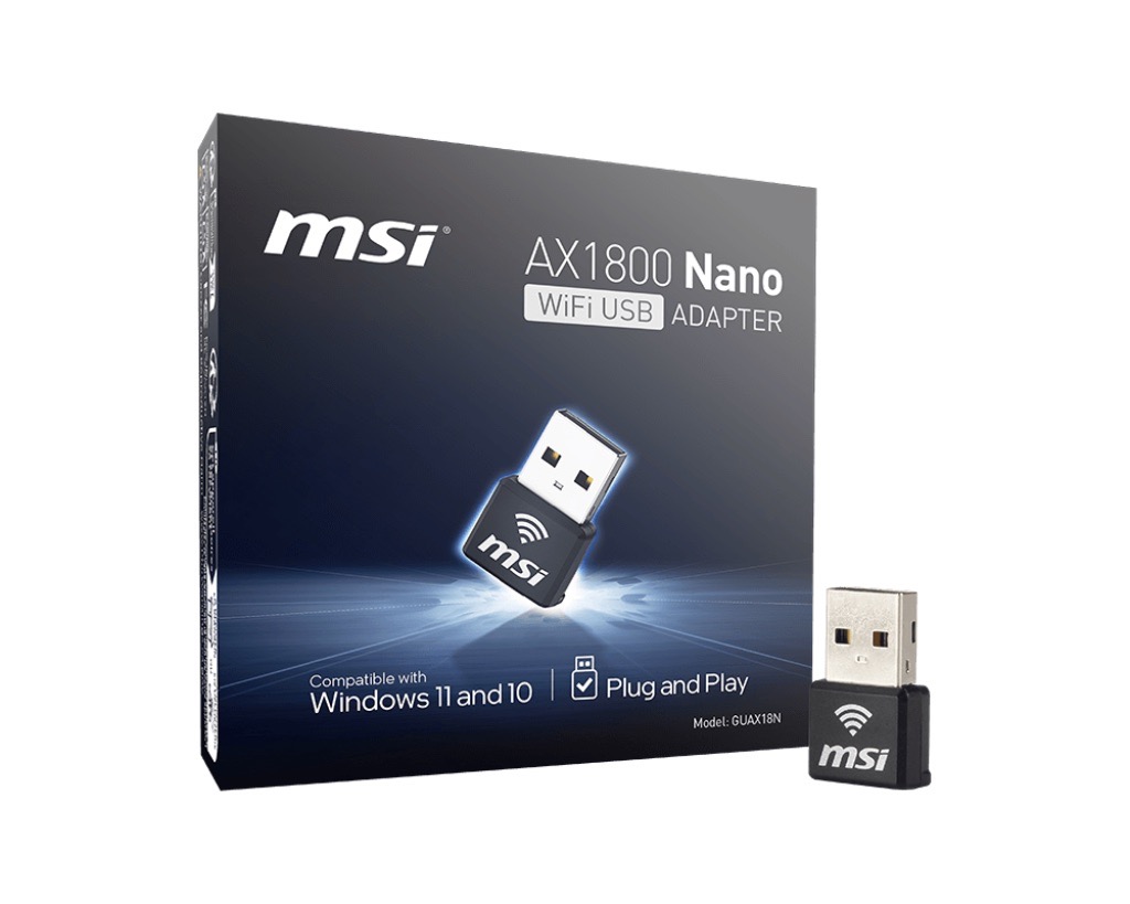 Bezprzewodowa karta sieciowa USB Wi-Fi 6 AX1800 MSI Nano - obrazek 2
