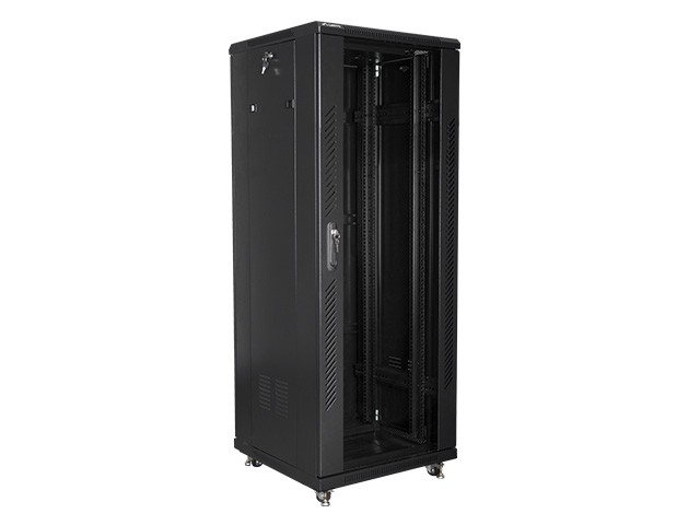 Szafa stojąca rack 19" 32U 600x600mm czarna (drzwi przednie szklane) Lanberg - obrazek 3