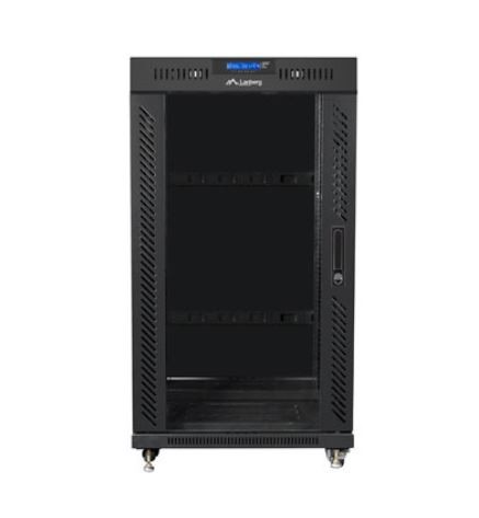 Szafa stojąca rack 19" 22U 600x600mm czarna (drzwi przednie szklane) LCD Lanberg - obrazek 4