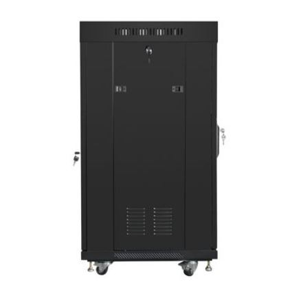 Szafa stojąca rack 19" 22U 600x600mm czarna (drzwi przednie szklane) LCD Lanberg - obrazek 2