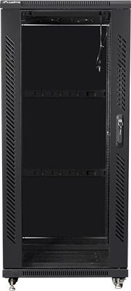 Szafa stojąca rack 19" 27U 600x600mm czarna (drzwi przednie szklane) Lanberg - obrazek 2