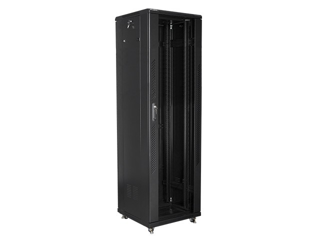 Szafa stojąca rack 19" 42U 600x600mm czarna (drzwi przednie szklane) Lanberg - obrazek 3