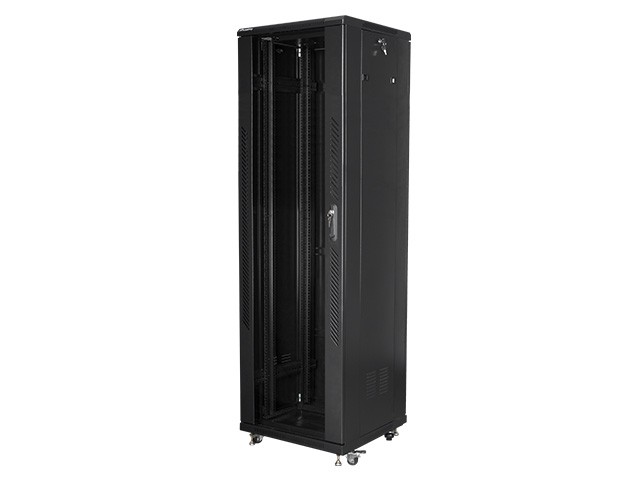 Szafa stojąca rack 19" 42U 600x600mm czarna (drzwi przednie szklane) Lanberg - obrazek 5
