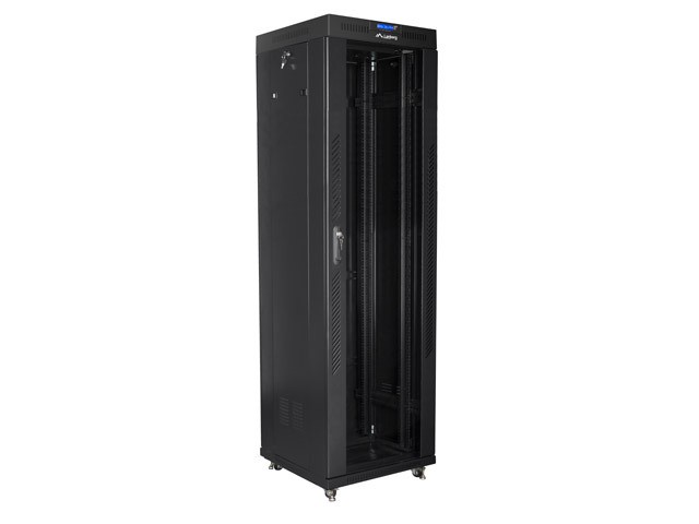 Szafa stojąca rack 19" 42U 600x600mm czarna (drzwi przednie szklane) LCD Lanberg - obrazek 5