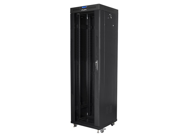 Szafa stojąca rack 19" 42U 600x600mm czarna (drzwi przednie szklane) LCD Lanberg - obrazek 3